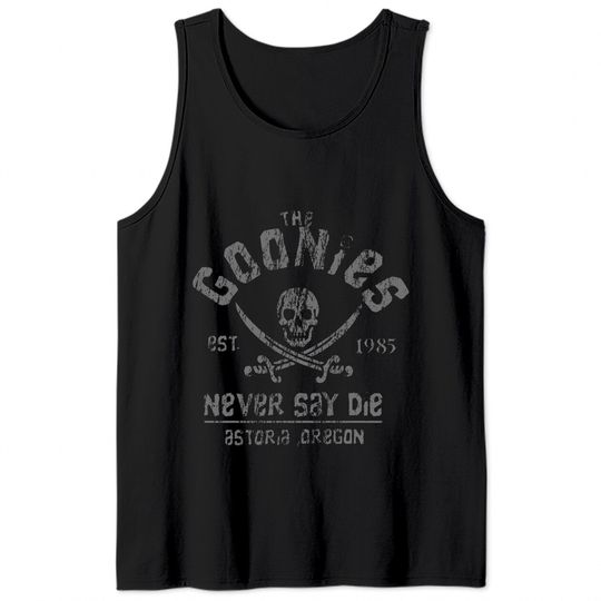 The Goonies - Never Say Die - Gris sur noir Tank Tops