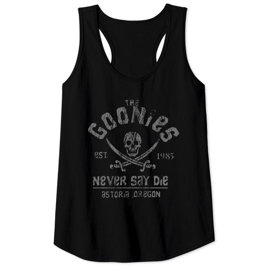 The Goonies - Never Say Die - Gris sur noir Tank Tops