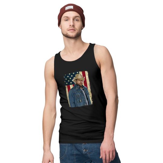 Vintage American Flag Name Toby Keith Tank Tops