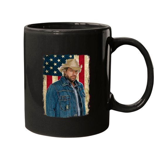 Vintage American Flag Name Toby Keith Mugs