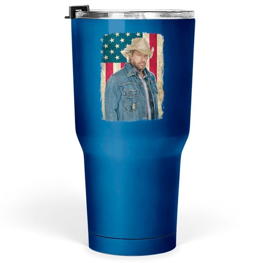 Vintage American Flag Name Toby Keith Tumblers 30 oz