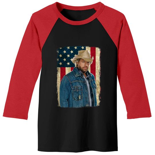 Vintage American Flag Name Toby Keith Baseball Tees