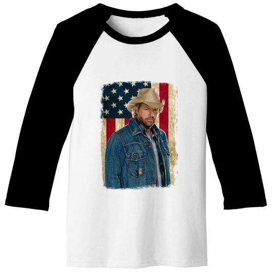 Vintage American Flag Name Toby Keith Baseball Tees