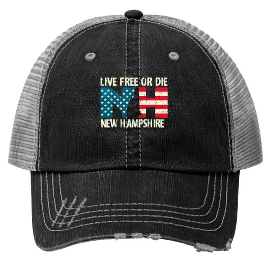 New Hampshire Patriotic Live Free Or Die Trucker Hats
