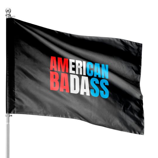 Kid Rock AMERICAN BADASS (Red, White & Blue patriotic version) House Flags