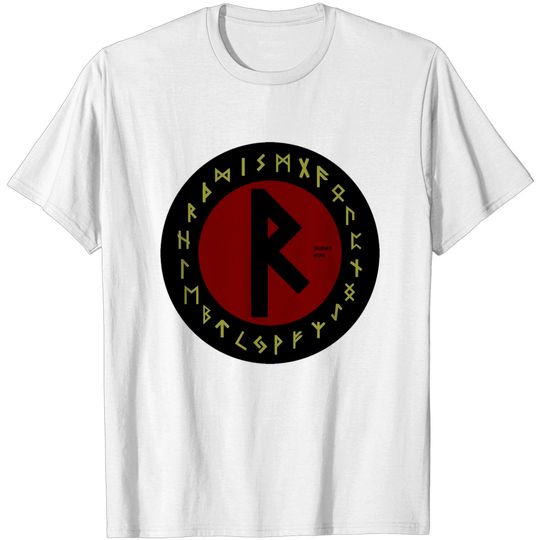Red Raidho Futhark Rune | Pagan | Viking Symbol T-shirt