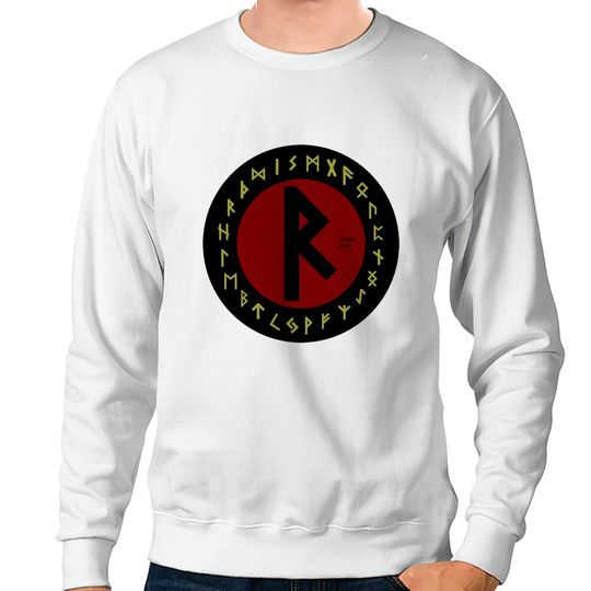 Red Raidho Futhark Rune | Pagan | Viking Symbol Sweatshirts