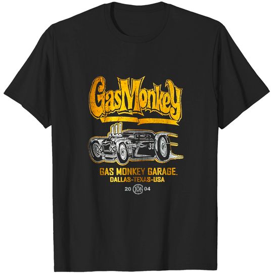 Gas Monkey Garage Unisex T-shirt: Yellow Hot Rod