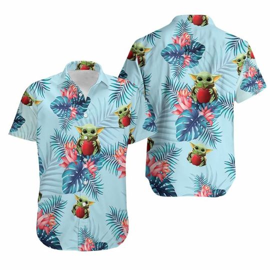 Baby Yoda Aloha Disney Summer Hawaiian Shirt