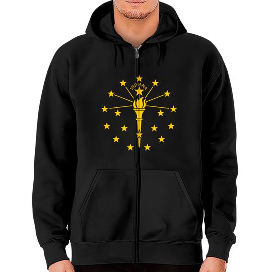 Discover Indiana State Flag Zip Hoodies