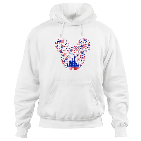 Mickey American Head 4th of July Hoodies, 4th of July Disney Hoodies, Stars and Stripes Shirt