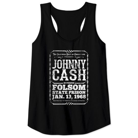 Cash at Folsom Prison, distressed - Johnny Cash - Tank Tops