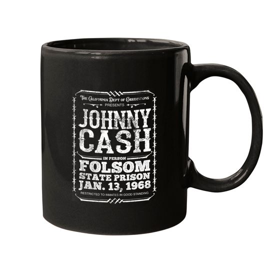 Cash at Folsom Prison, distressed - Johnny Cash - Mugs