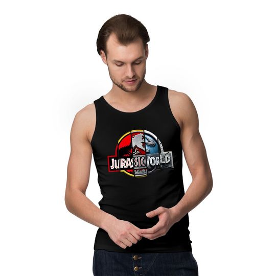 Jurassic World logo evolution. Birthday party gifts. ly licensed merch. Perfect present for mom mother dad father friend him or her - Jurassic Park - Tank Tops