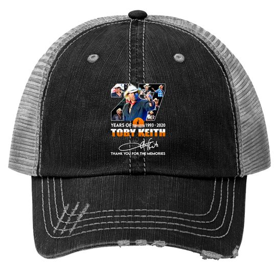 Discover Toby Keith 1993-2022 Toby Keith Thank You The Memories Trucker Hats