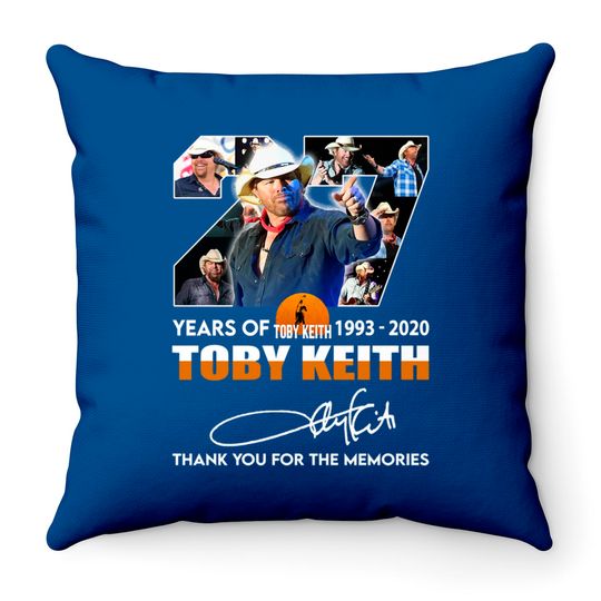 Toby Keith 1993-2022 Toby Keith Thank You The Memories Throw Pillows