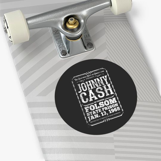 Cash at Folsom Prison, distressed - Johnny Cash - Stickers