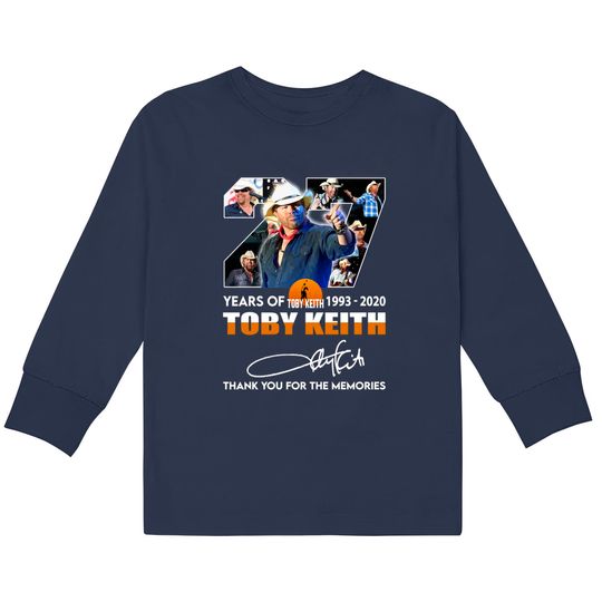Discover Toby Keith 1993-2022 Toby Keith Thank You The Memories  Kids Long Sleeve T-Shirts