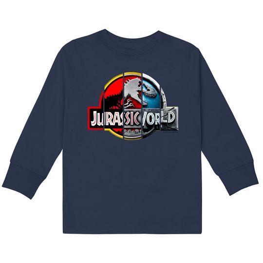 Discover Jurassic World logo evolution. Birthday party gifts. ly licensed merch. Perfect present for mom mother dad father friend him or her - Jurassic Park -  Kids Long Sleeve T-Shirts