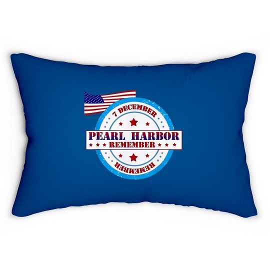 Discover Pearl Harbor Remembrance Day Logo Lumbar Pillows