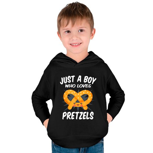 Just A Boy Who Loves Pretzels Kids Pullover Hoodies