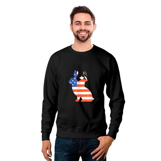 American Flag Cowboy Riding Bull Jack Rabbit Sweatshirts