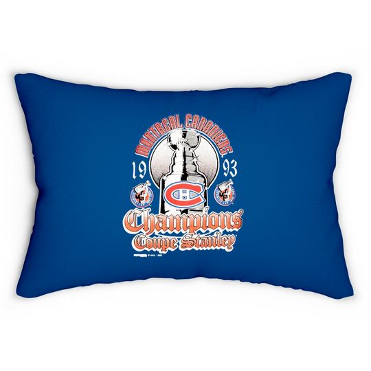 Vintage 1993 Montreal Canadiens Stanley Cup Champions Lumbar Pillows , 90s Montreal Canadiens Hockey Team Lumbar Pillow