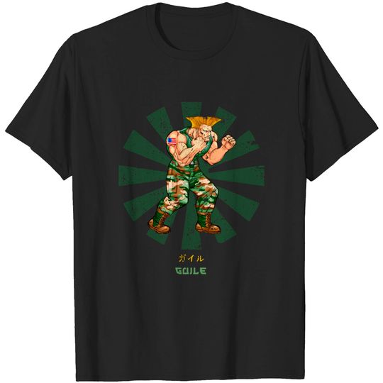 Guile Street Fighter Retro Japanese - Street Fighter - T-Shirt