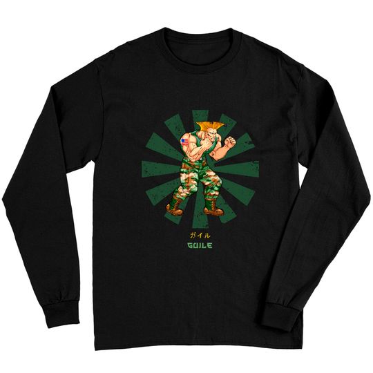 Guile Street Fighter Retro Japanese - Street Fighter - Long Sleeves