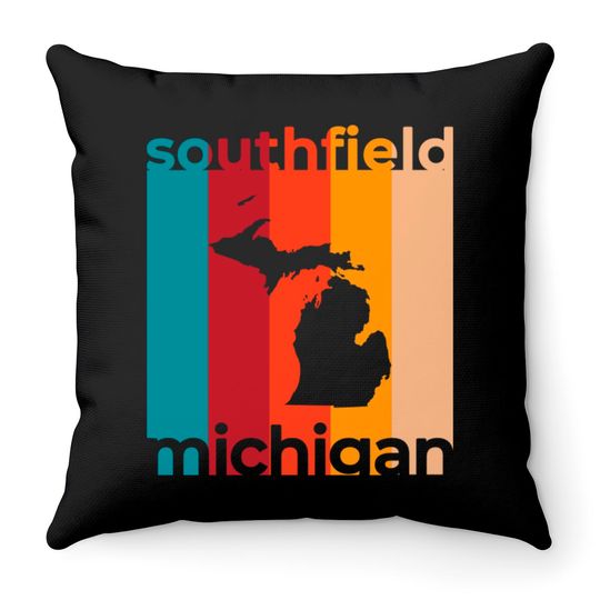 Discover Southfield Michigan Retro - Southfield - Throw Pillows