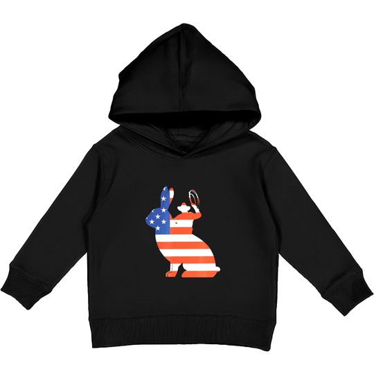 Discover American Flag Cowboy Riding Bull Jack Rabbit Kids Pullover Hoodies