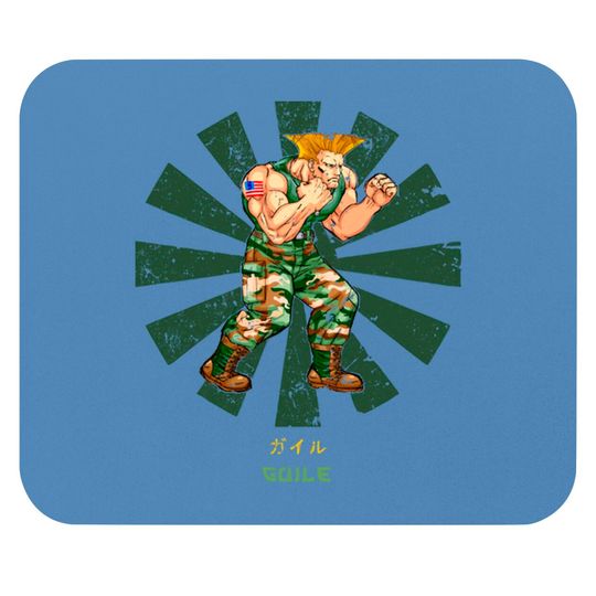 Guile Street Fighter Retro Japanese - Street Fighter - Mouse Pads