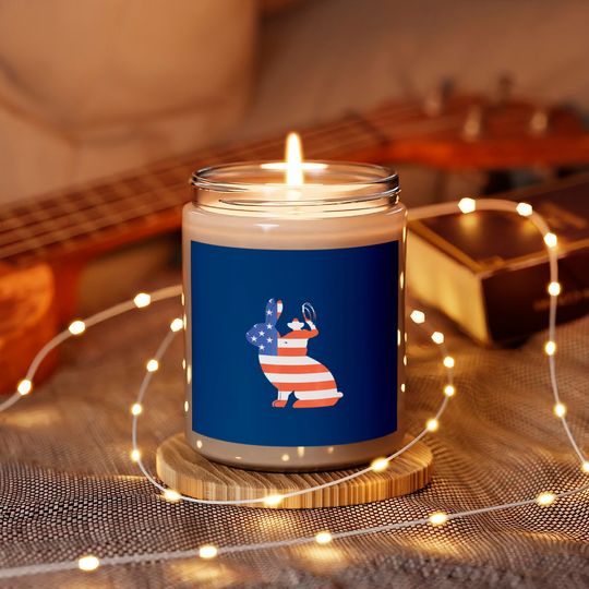 American Flag Cowboy Riding Bull Jack Rabbit Scented Candles