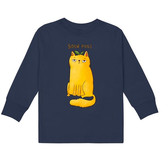 Discover Sour Puss - Cat -  Kids Long Sleeve T-Shirts