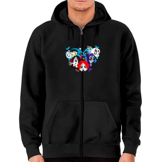 Ruby Gloom heart Zip Hoodies