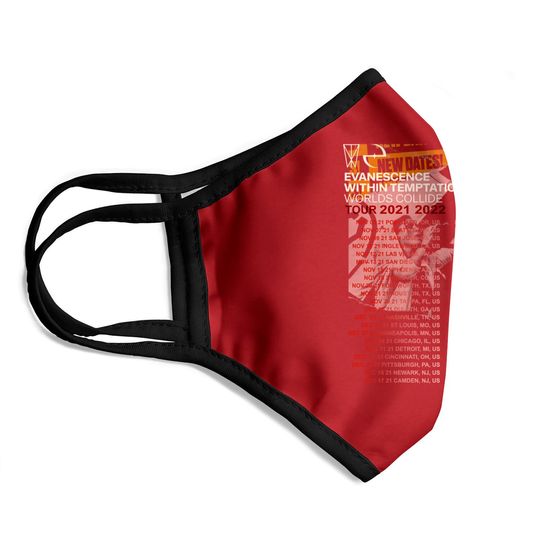 Evanescence Within Temptation Worlds Collide Tour 2022 Face Masks