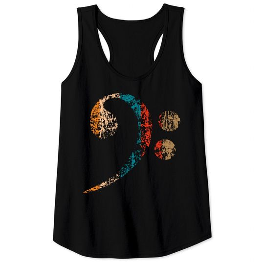 Big Bass Clef Bass Key For Bass Guitarists & Bands Tank Tops