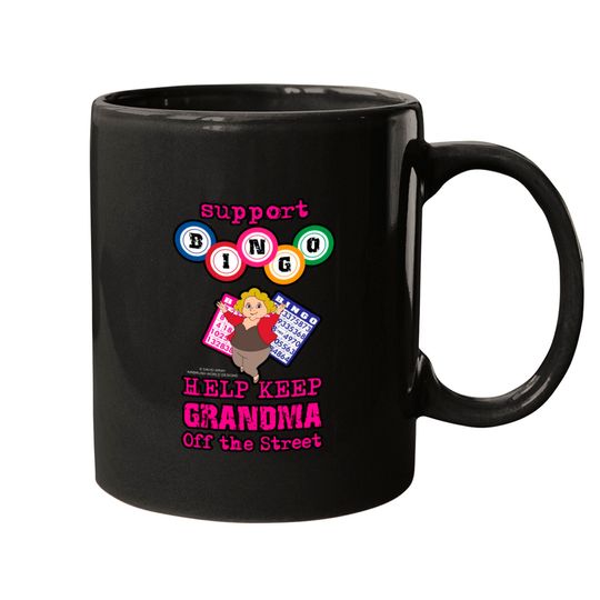 Support Bingo Keep Grandma Off The Street Grandmother Novelty Gift - Grandmother Gifts - Mugs