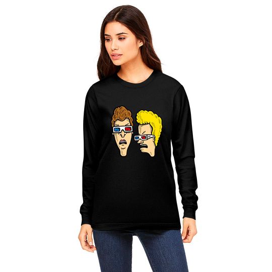 Beavis and Butthead - Dumbasses in 3D - Beavis And Butthead Wearing 3d Glasses - Long Sleeves