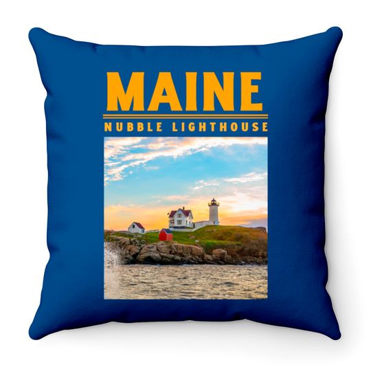 Nubble Light Maine Throw Pillows