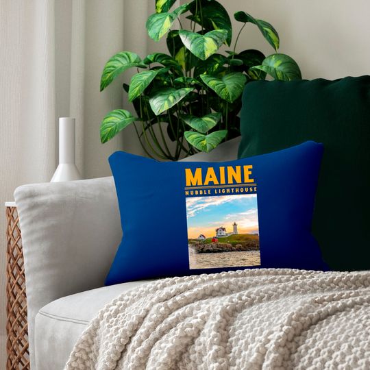 Nubble Light Maine Lumbar Pillows