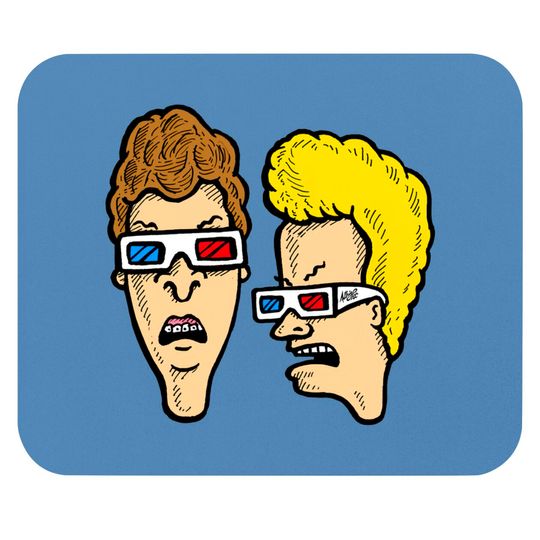 Beavis and Butthead - Dumbasses in 3D - Beavis And Butthead Wearing 3d Glasses - Mouse Pads