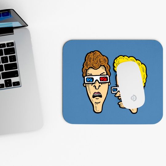 Beavis and Butthead - Dumbasses in 3D - Beavis And Butthead Wearing 3d Glasses - Mouse Pads