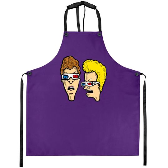 Discover Beavis and Butthead - Dumbasses in 3D - Beavis And Butthead Wearing 3d Glasses - Aprons