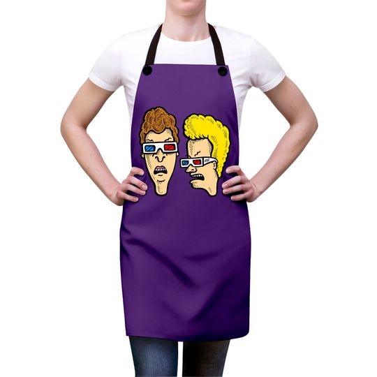 Beavis and Butthead - Dumbasses in 3D - Beavis And Butthead Wearing 3d Glasses - Aprons