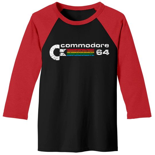 Commodore 64 Retro Computer distressed - Commodore 64 - Baseball Tees