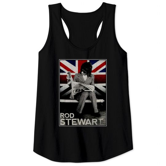 Rod Stewart Plaid Union Jack Tour 2014 Tank Tops, Rod Stewart Shirt Fan Gift, Rod Stewart Gift, Rod Stewart Vintage Shirt
