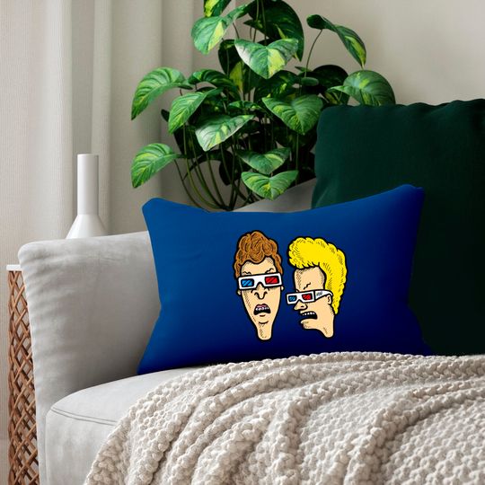 Beavis and Butthead - Dumbasses in 3D - Beavis And Butthead Wearing 3d Glasses - Lumbar Pillows