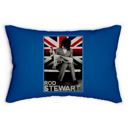 Rod Stewart Plaid Union Jack Tour 2014 Lumbar Pillows, Rod Stewart Lumbar Pillow Fan Gift, Rod Stewart Gift, Rod Stewart Vintage Lumbar Pillow