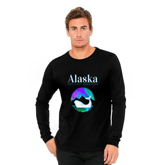Alaska Northern Lights Orca Whale with Aurora Long Sleeves